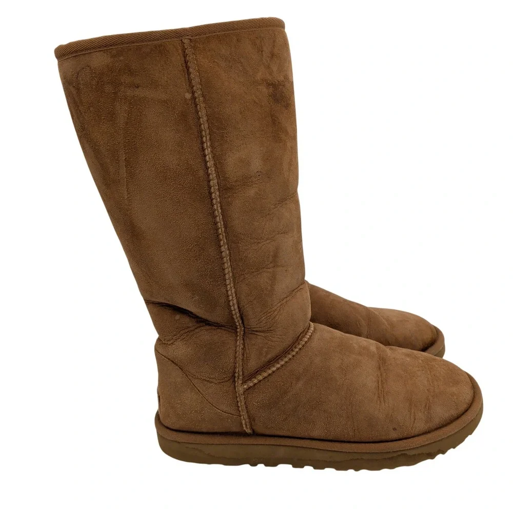 UGG Classic Tall II Chestnut Brown Suede Sheepskin Winter Boots 1016224 Women 10